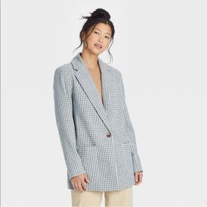 NWT A New Day Women’s Plaid Blazer Blue